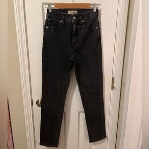 Madewell Women's Black Straight Leg Jeans, faded